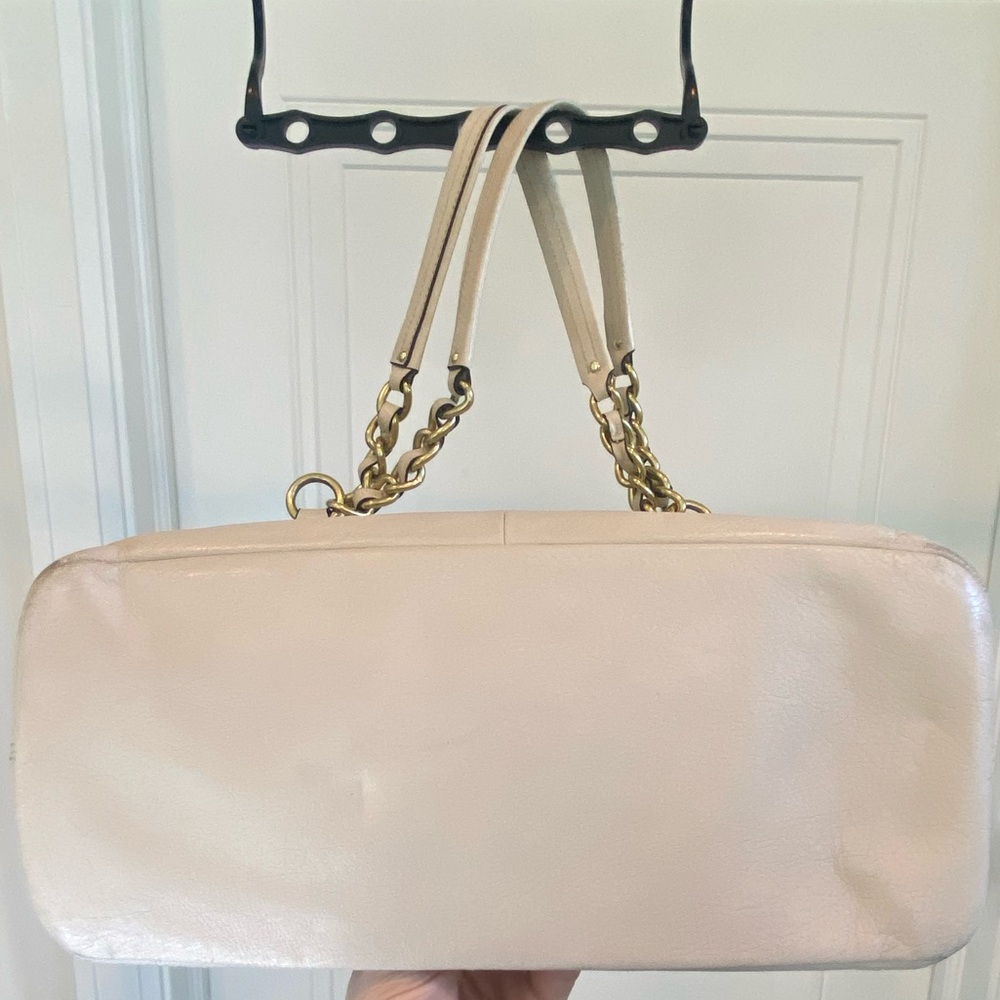 Coach Ivory Leather Tote with Gold Chain and Leather Straps Retail Style 20466 - Picture 7 of 16